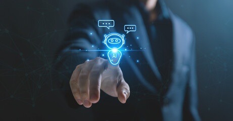 robot intelligent digital chatbot chat assistant robot customer ai artificial intelligence technology chat concept	
