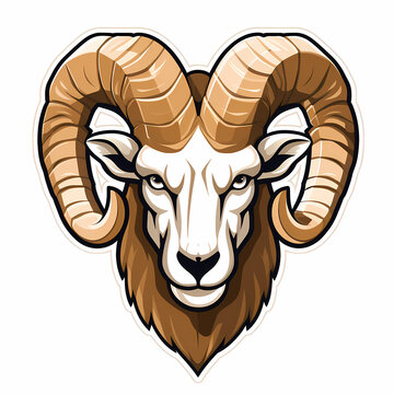 Ibex Head Cartoon Logo