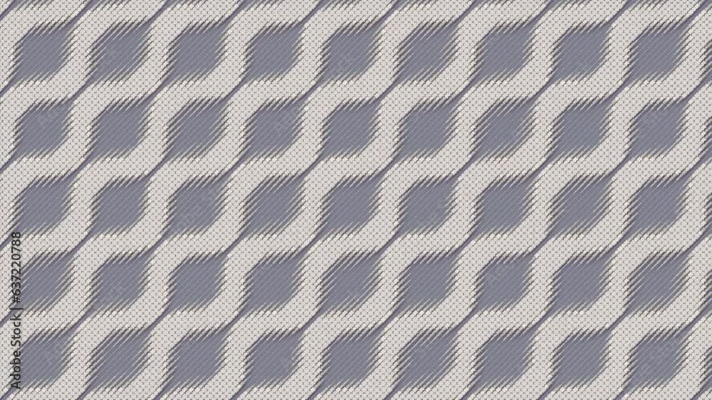 Leinwandbilder Digital loop animation of a repeating white geometric pattern. 3d rendering 4K