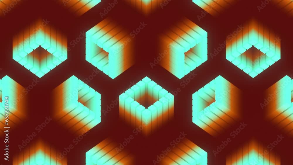 Poster Trendy background with geometric rectangular shapes 3d rendering loop animation