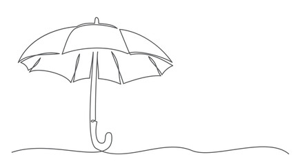 Umbrella One line drawing isolated on white background © ihorzigor