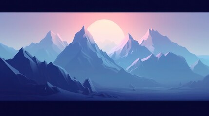 Purple gradient mountains landscape background