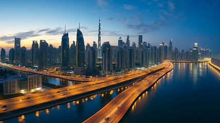 Obraz premium Traffic Seoul City and Seoul City Skyline at Sunset