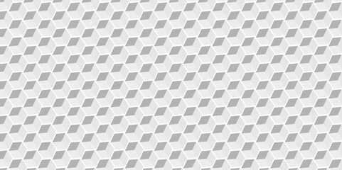 Seamless geometric pattern abstract background. abstract cubes geometric white and gray color hexagon technology background. digital cube honeycomb Front view of white texture for background.