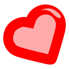 Red Love Heart Shape Icon