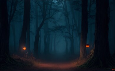 forest in the night Halloween 