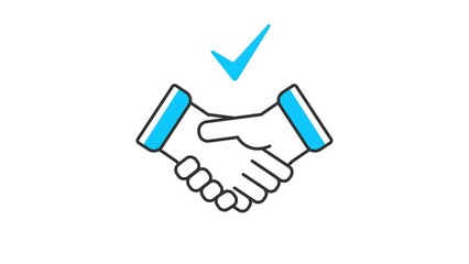 Animation of hand shaking, business deal