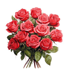 Naklejka premium red roses on transparent background
