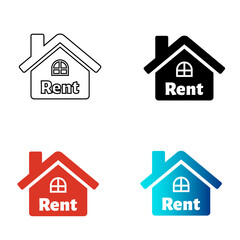 Abstract Home For Rent Silhouette Illustration