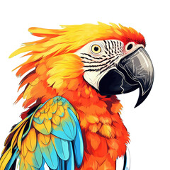 Obraz premium Colorful feathers of a macaw bird in its portrait