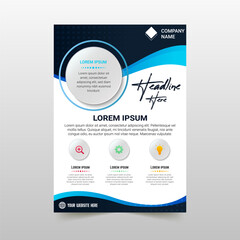Abstract Modern Wavy Blue Flyer Template
