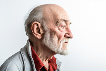 Obraz premium a man with a white beard and a red shirt