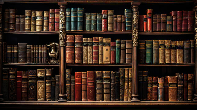 Ancient Books Adorn the Library, Carefully Arranged with Classics and Rare Gems.