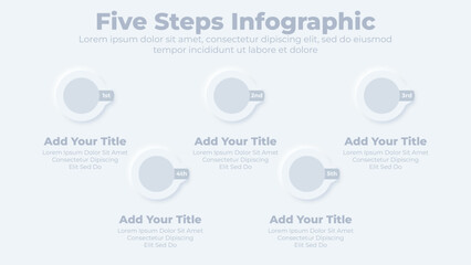 Business infographic design elements and flowchart steps