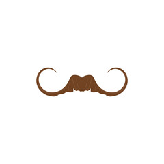 Obraz premium Brown handlebar mustache flat style, vector illustration