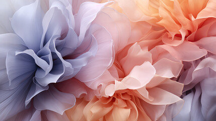 A close-up shot of flower petals highlights their vibrant colors and delicate nature.