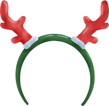 recommend clip art: Christmas reindeer headband watercolor