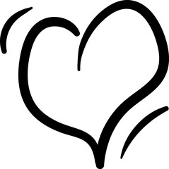 Cute hand drawn heart shape illustration