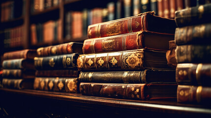 The Library Graced by Antiquated Books, Thoughtfully Curated with Classics and Precious Collectibles.