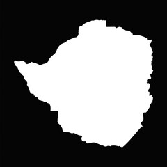 Simple Zimbabwe Map Isolated on Black Background