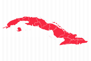 States Map of Cuba With Detailed Borders