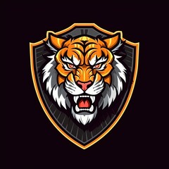 tiger head in the middle of the shield