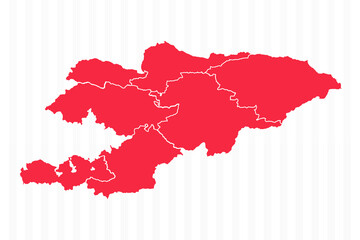 States Map of Kyrgyzstan With Detailed Borders