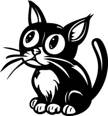Cat rendered in a simple monochromatic vector format