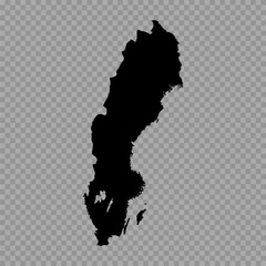 Transparent Background Sweden Simple map