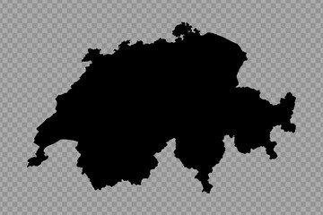 Transparent Background Switzerland Simple map
