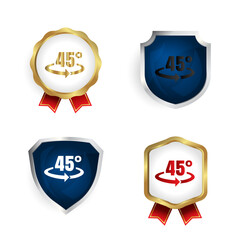 Abstract 45 Degree Rotate Badge and Label Collection