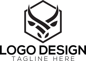 Shield bull logo colorful vector