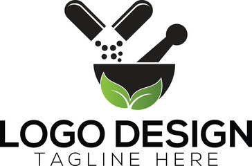 Herbal capsule logo vector