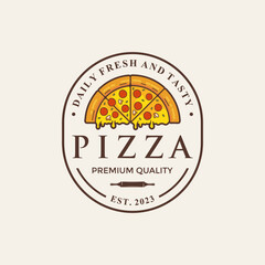 Italian pizza design logo. logo for food and drink and restaurants.