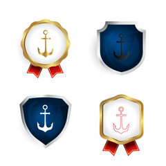 Abstract Boat Anchor Badge and Label Collection