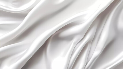 Obraz premium White silk fabric texture background. Generative ai design concept.