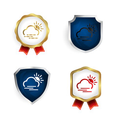 Abstract Day Cloud Fog Badge and Label Collection