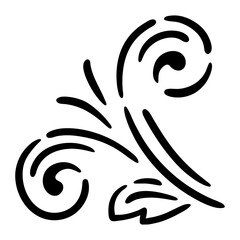 Naklejka premium Vintage swirling element. Retro curling vignette.