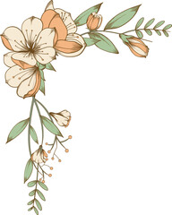 Flower Corner Hand Drawn Illustration