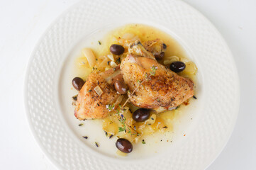 Hähnchen ligurisch italienisch oliven weißwein 
