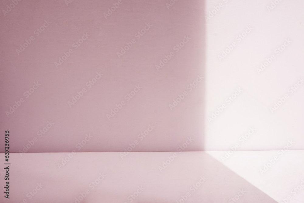 Poster pink empty wall with shadow overlay