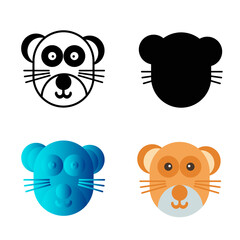 Abstract Flat Mongoose Head Silhouette Illustration