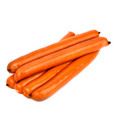 Veal sausages on a white background