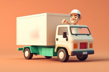 3d cartoon style illustration for delivery Generative AI.