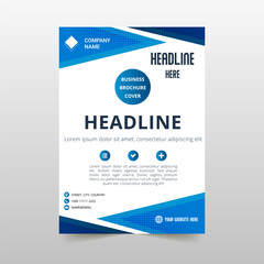 Obraz premium Abstract Geometric Blue Dotted Flyer Template