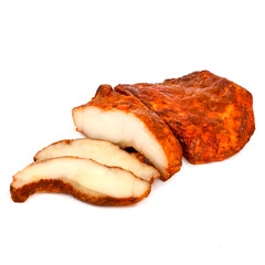 Kurdyuk boiled-smoked on a white background