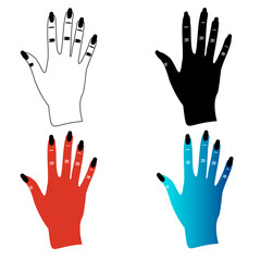 Obraz premium Abstract Grooming Nail Silhouette Illustration