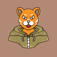 yellow panda logo mascot character with streetwear hoodie