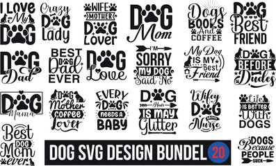 Fototapeta premium Dog Svg Dsesign Bundle