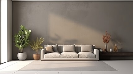 beautiful home interior mock up design template sofa in contemporary room interior style with daylight decorating with natural color and material house design concept,ai generate - obrazy, fototapety, plakaty